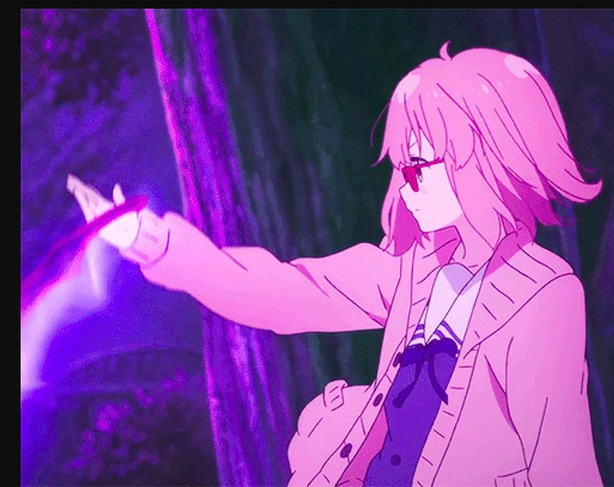 Sød animepige i pink æstetik Wallpapers