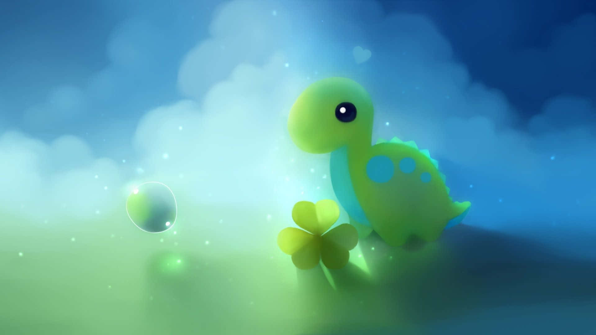 Sød dinosaur på et dejligt eventyr Wallpapers