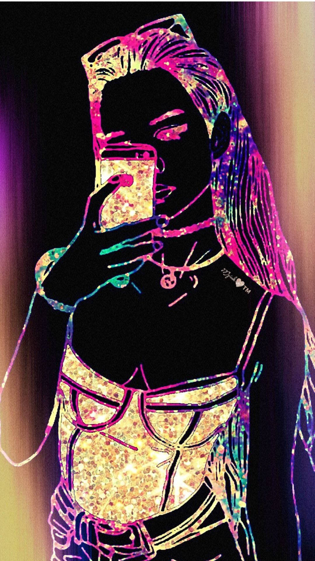 Sød galaksepige tager selfie Wallpapers