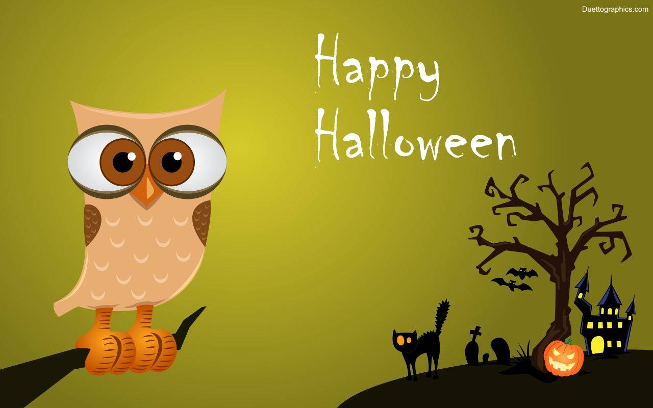 Sød Halloween-ugle Wallpapers