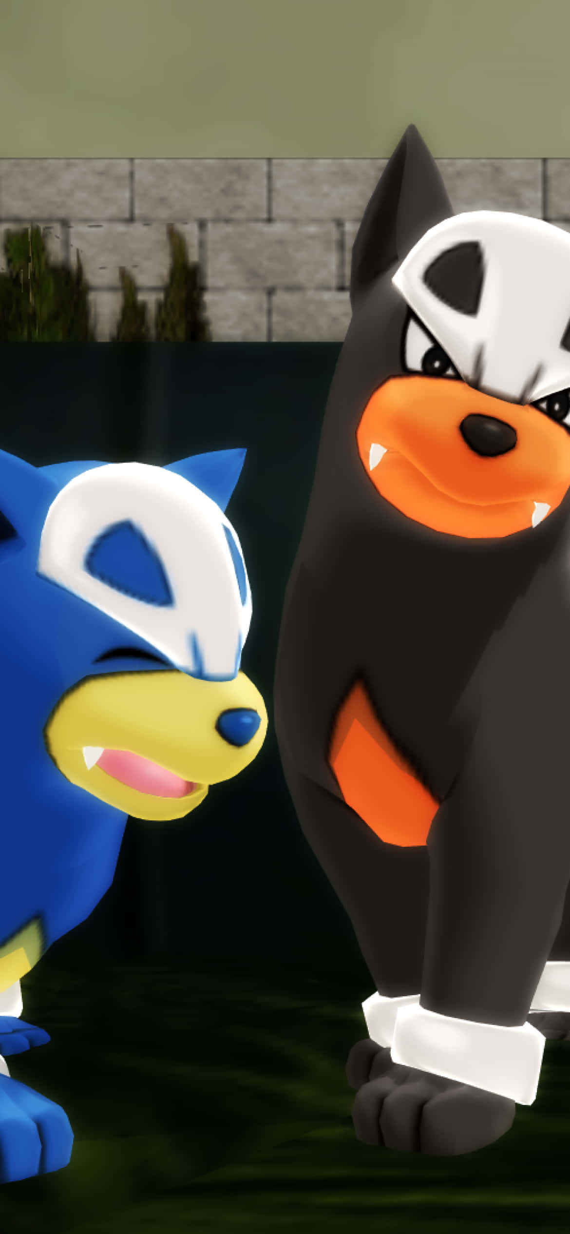 Sød Houndour og skinnende Houndour telefon Wallpapers