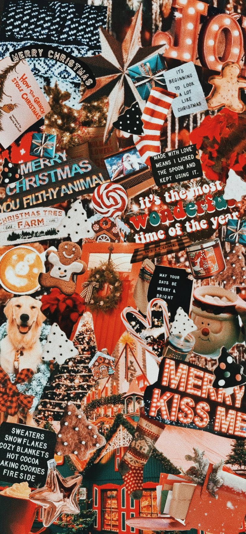 Sød jul iPhone varmt lys Wallpapers