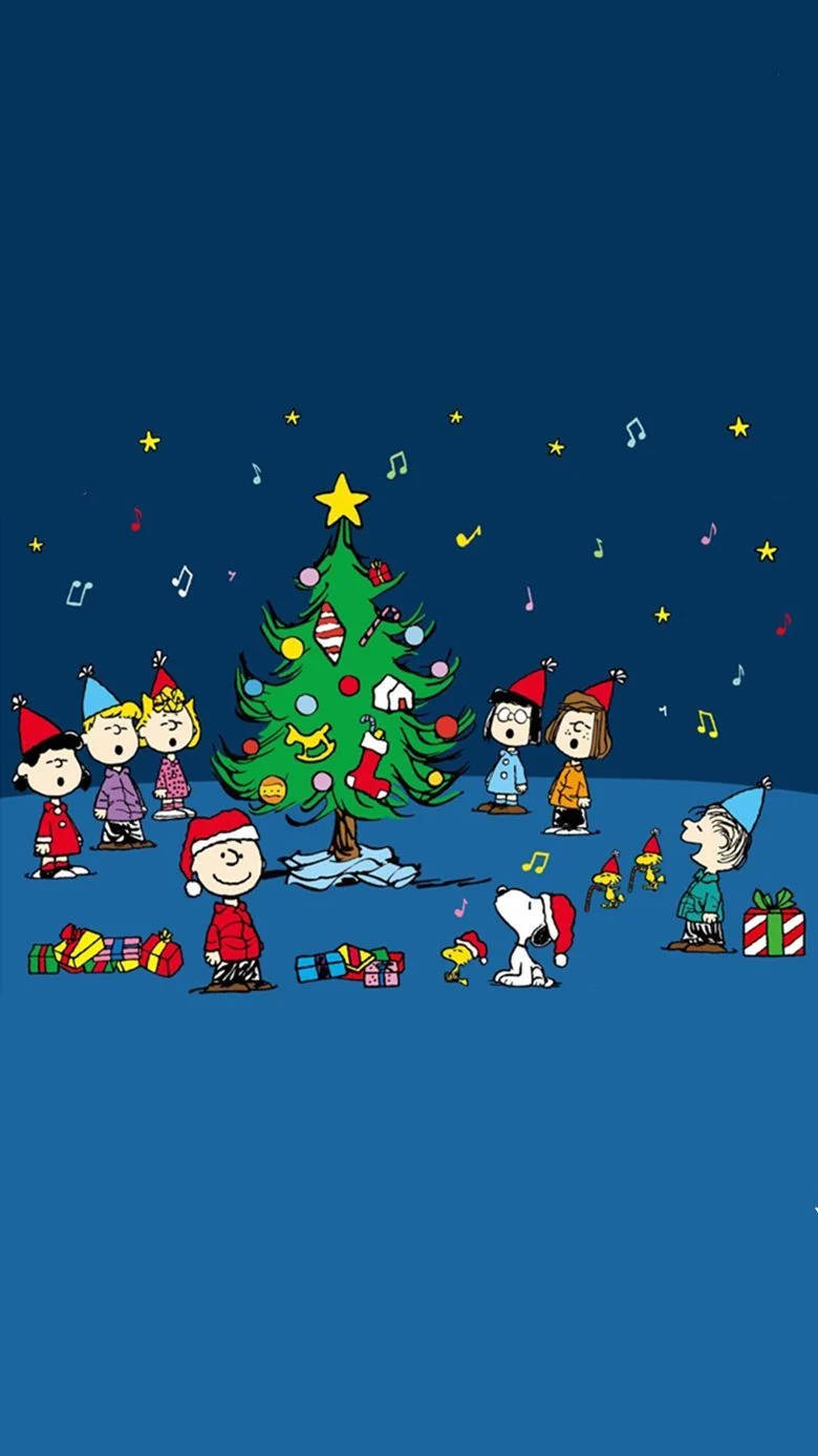 Sød jule Charlie Brown og venner Wallpapers