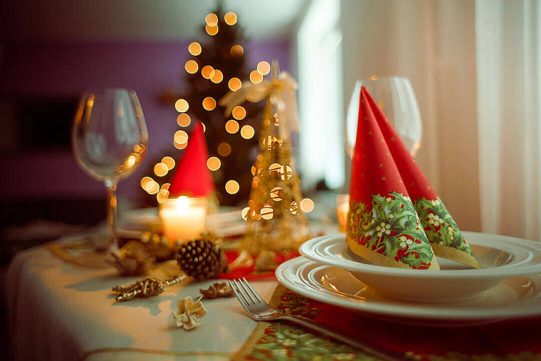Sød julebordsopdækning i æstetisk stil Wallpapers