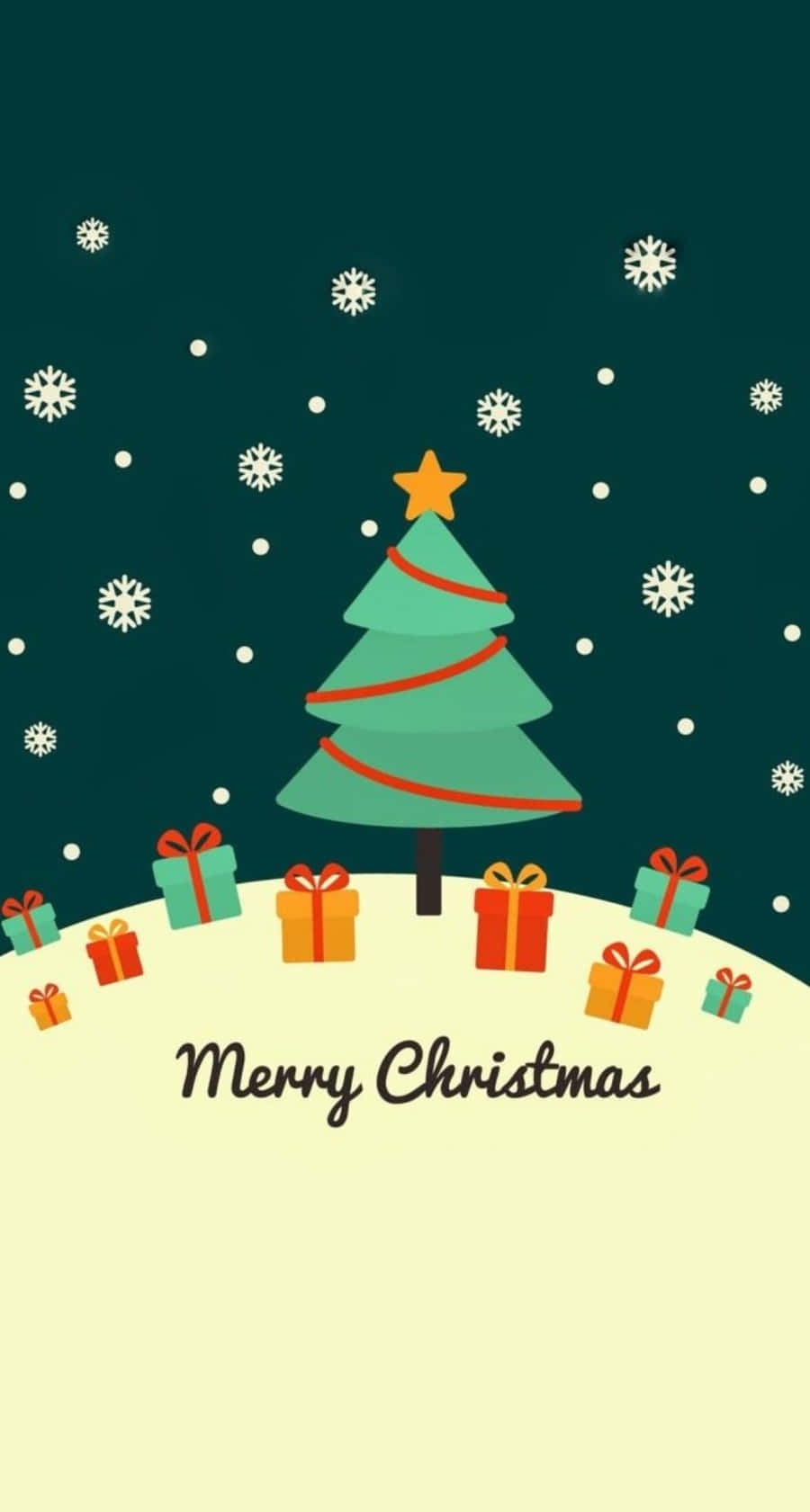 Sød juletelefon grafisk kunst Wallpapers