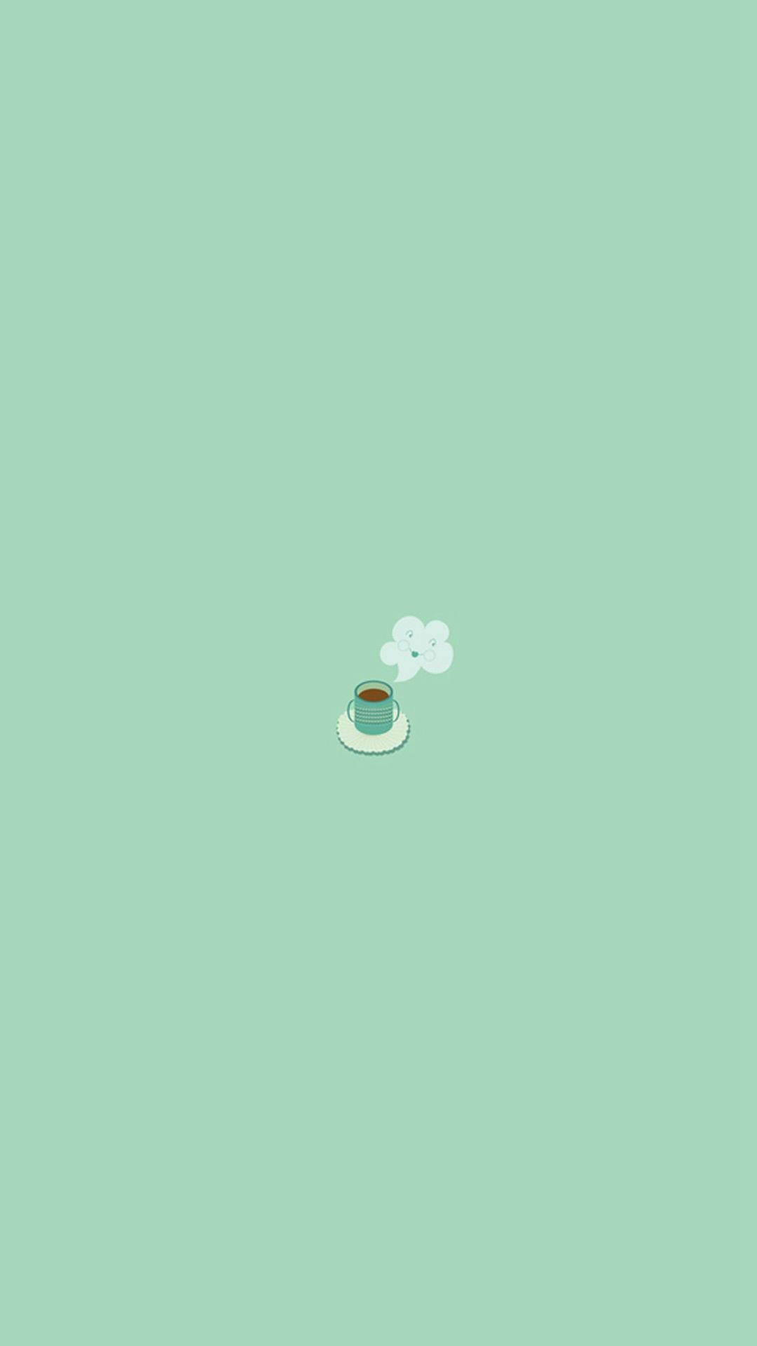 Sød kaffe basis pastelgrøn Wallpapers