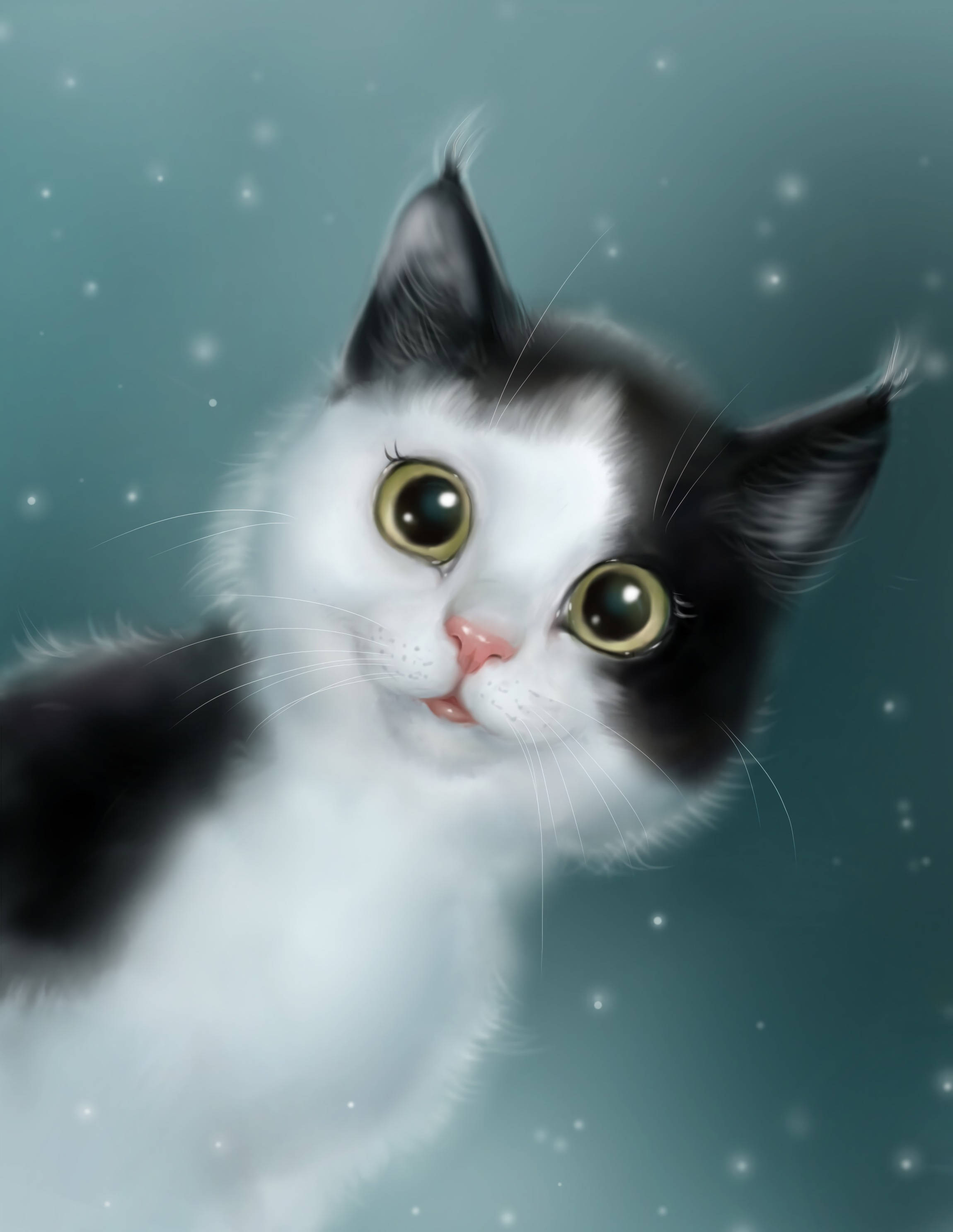 Sød kat i sit rette element Wallpapers
