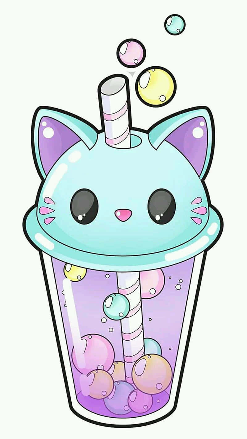 Sød Kawaii Kattekopp Wallpapers