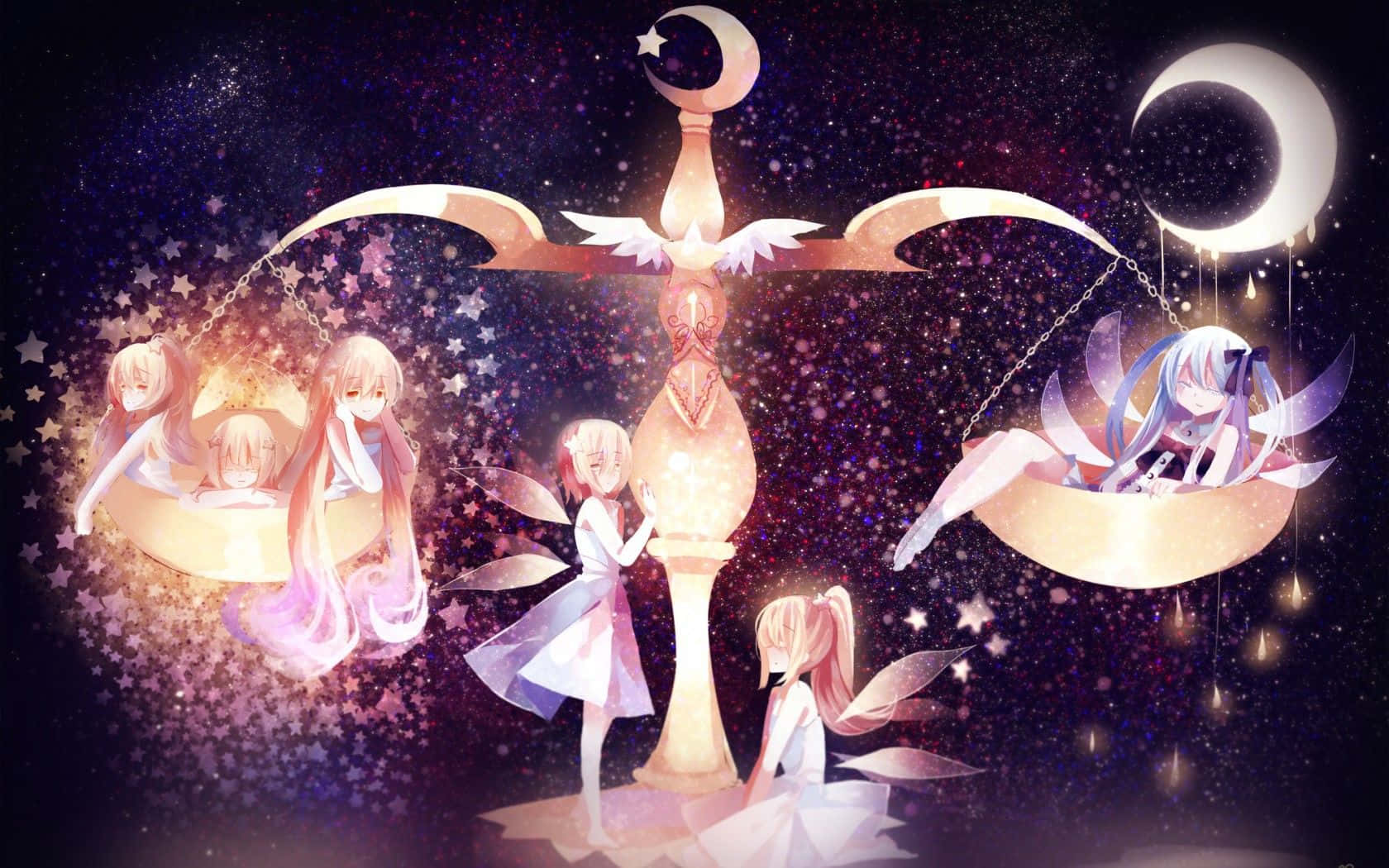 Sød Libra-fe med æstetisk digital kunst Wallpapers
