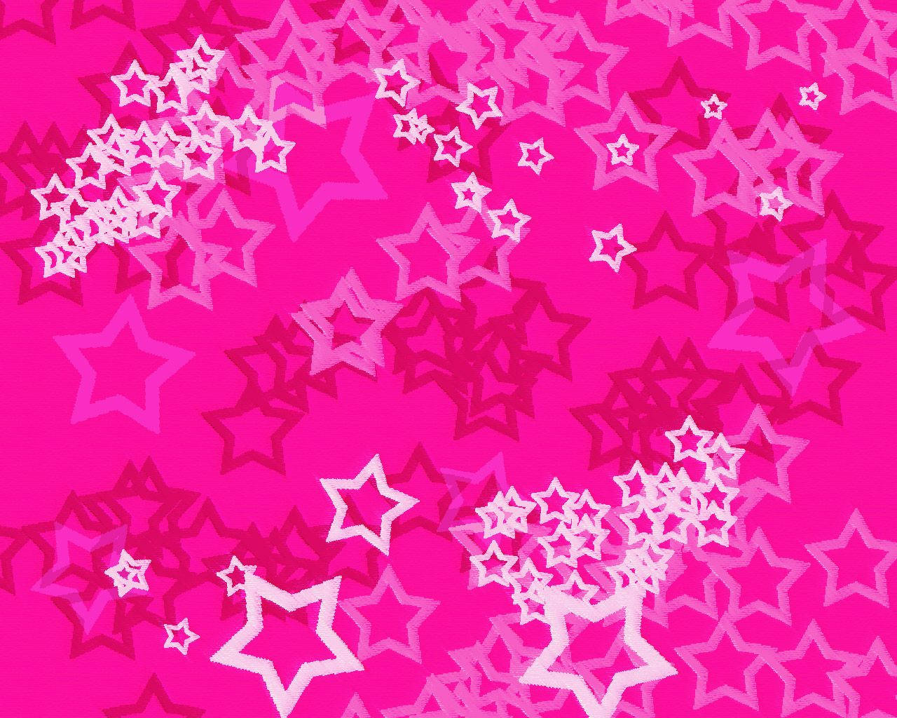 Sød lyserød baggrund med stjerner Wallpapers
