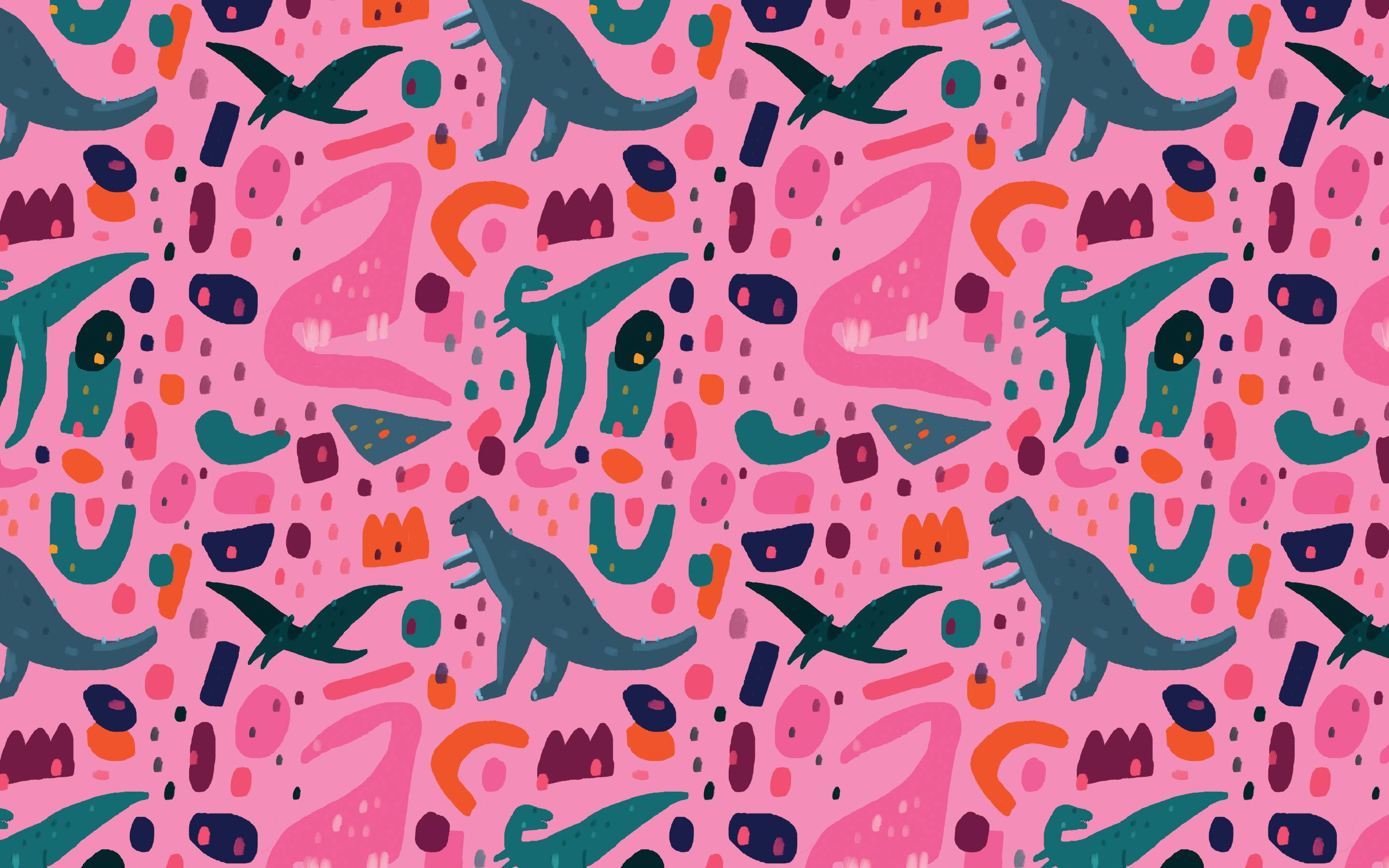 Sød lyserød dinosaur illustration Wallpapers