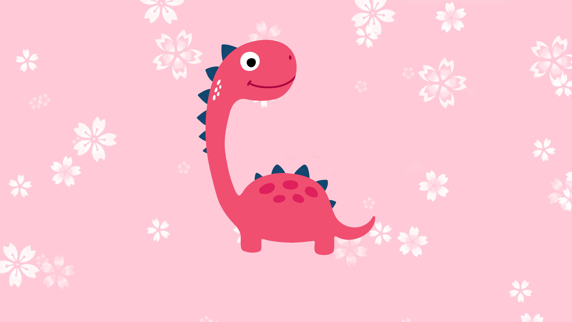 Sød lyserød dinosaur blomster Brachiosaurus Wallpapers