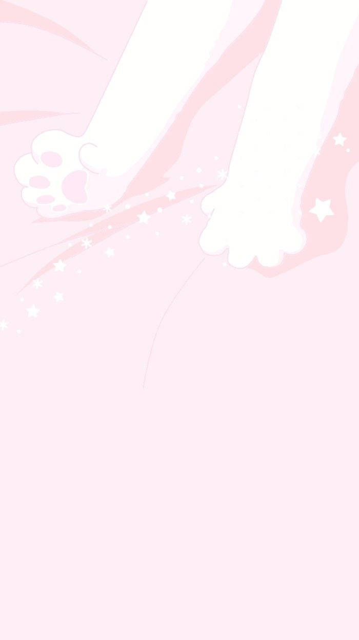 Sød lyserød kat der strækker sig Wallpapers