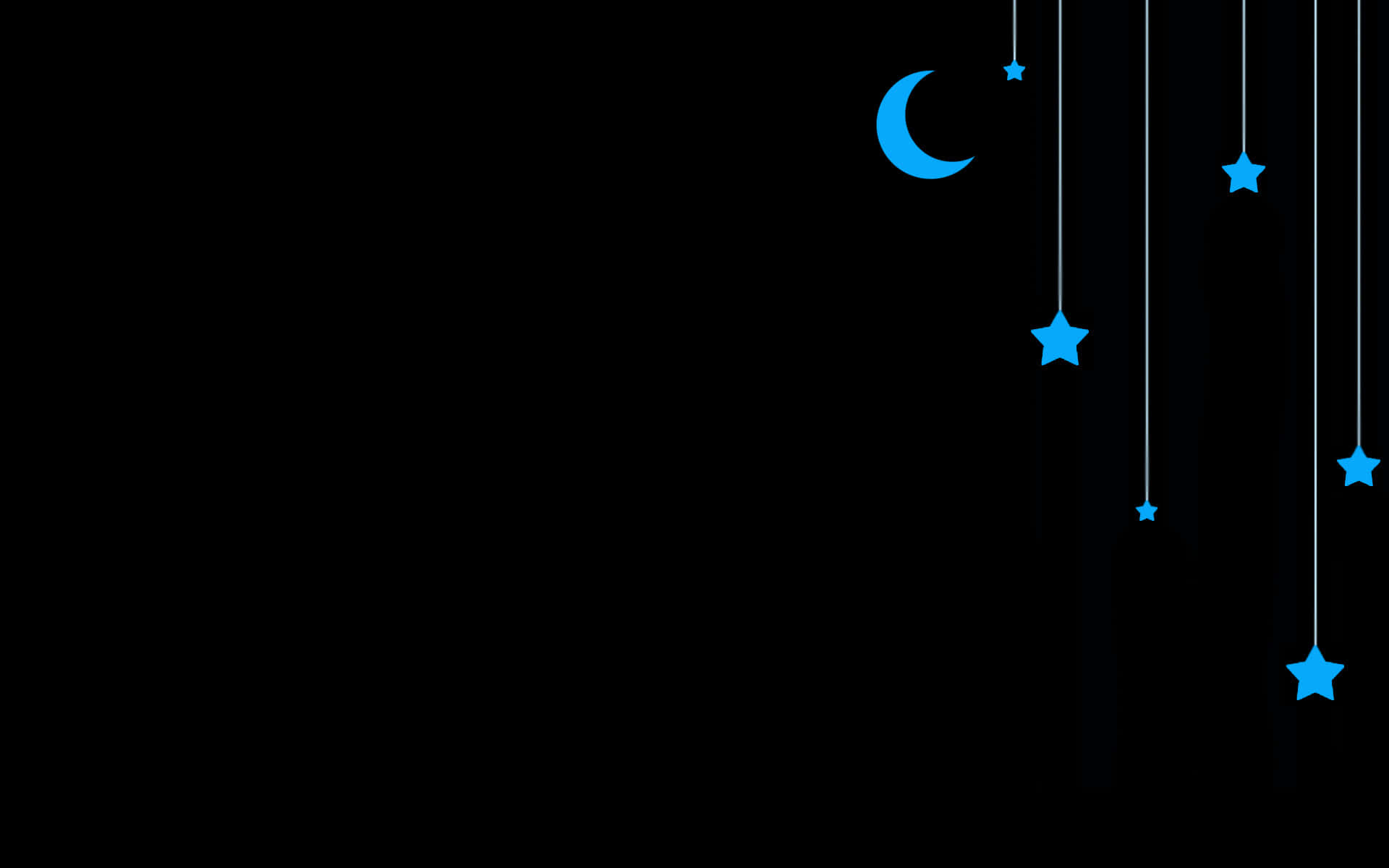 Sød mørk måne og stjerner Wallpapers