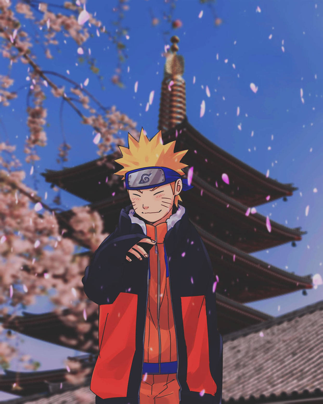 Sød Naruto Japansk Tempel Wallpapers
