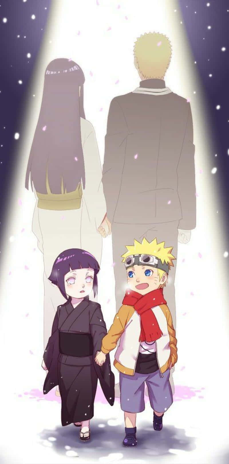 Sød Naruto og Hinata baby og voksen version Wallpapers