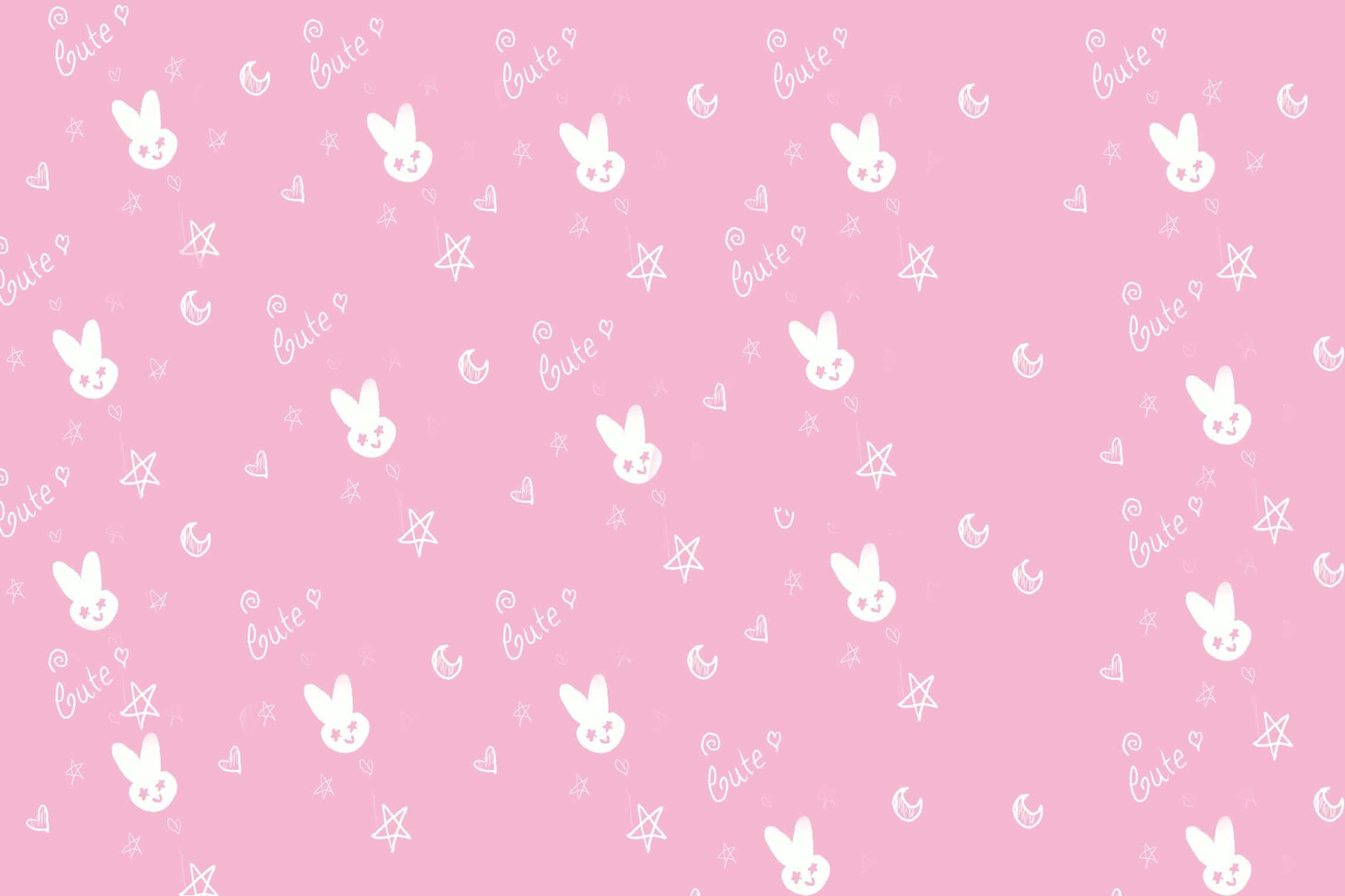 Sød og charmerende pink Kawaii-baggrund Wallpapers
