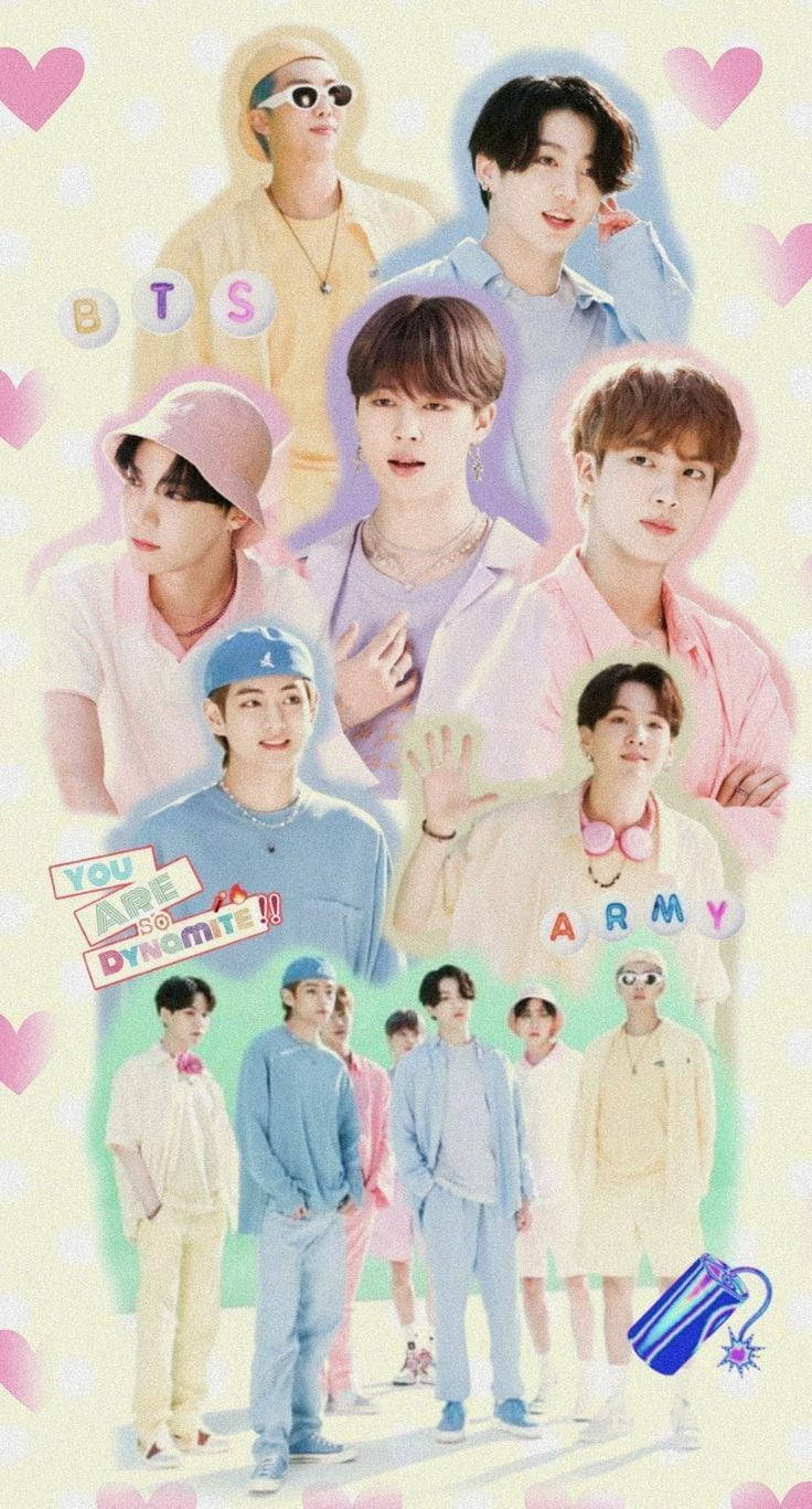 Sød pastelæstetisk BTS Dynamite Wallpapers