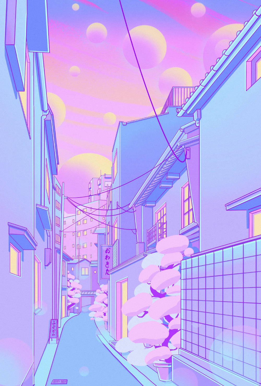Sød pastellilla gade Wallpapers