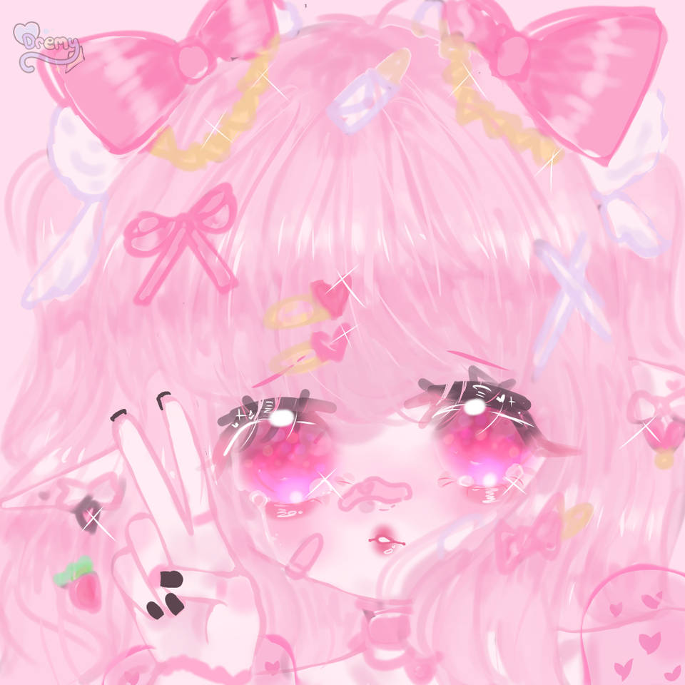 Sød PFP Lyserød Anime-pige Wallpapers