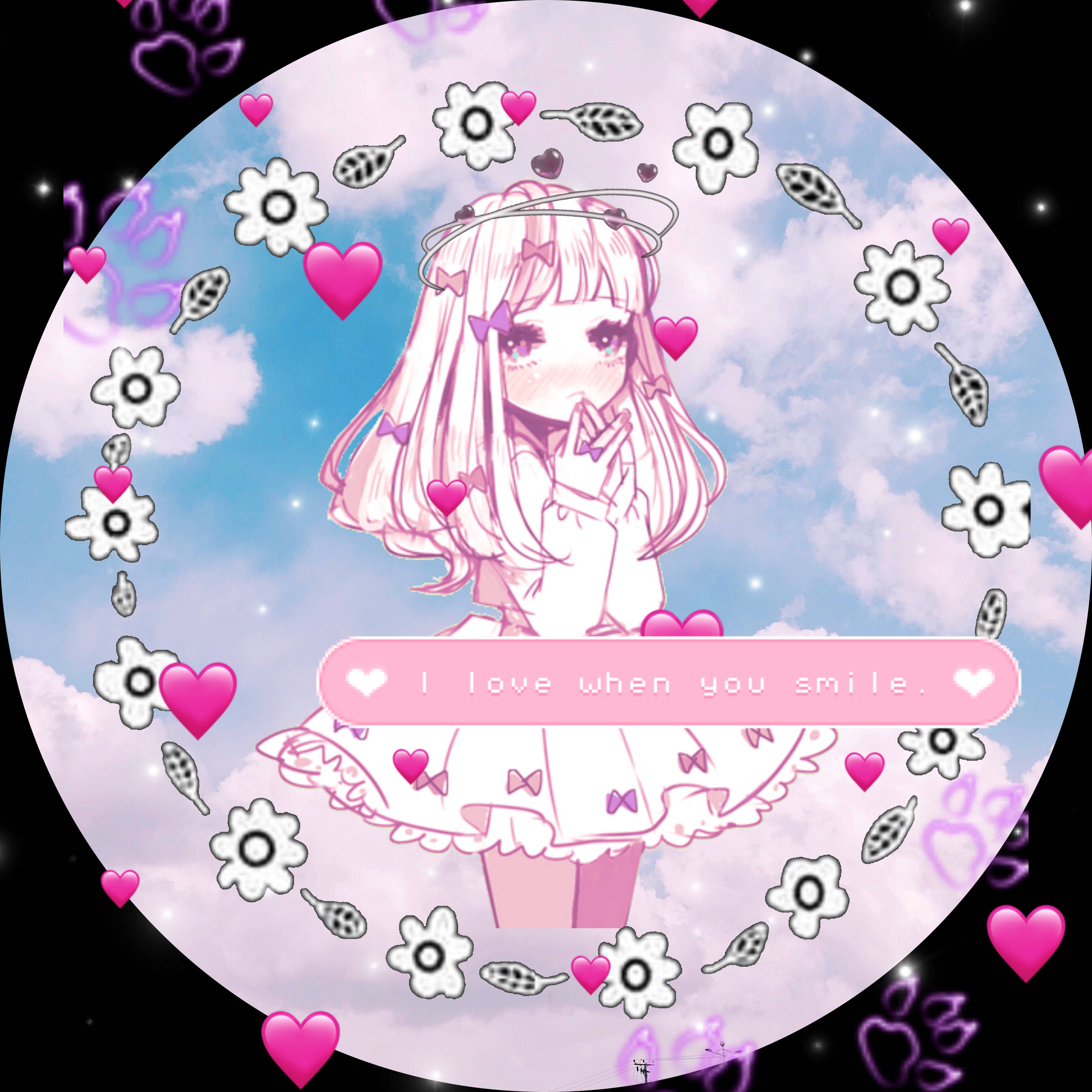Sød PFP med blomsteranimepige Wallpapers