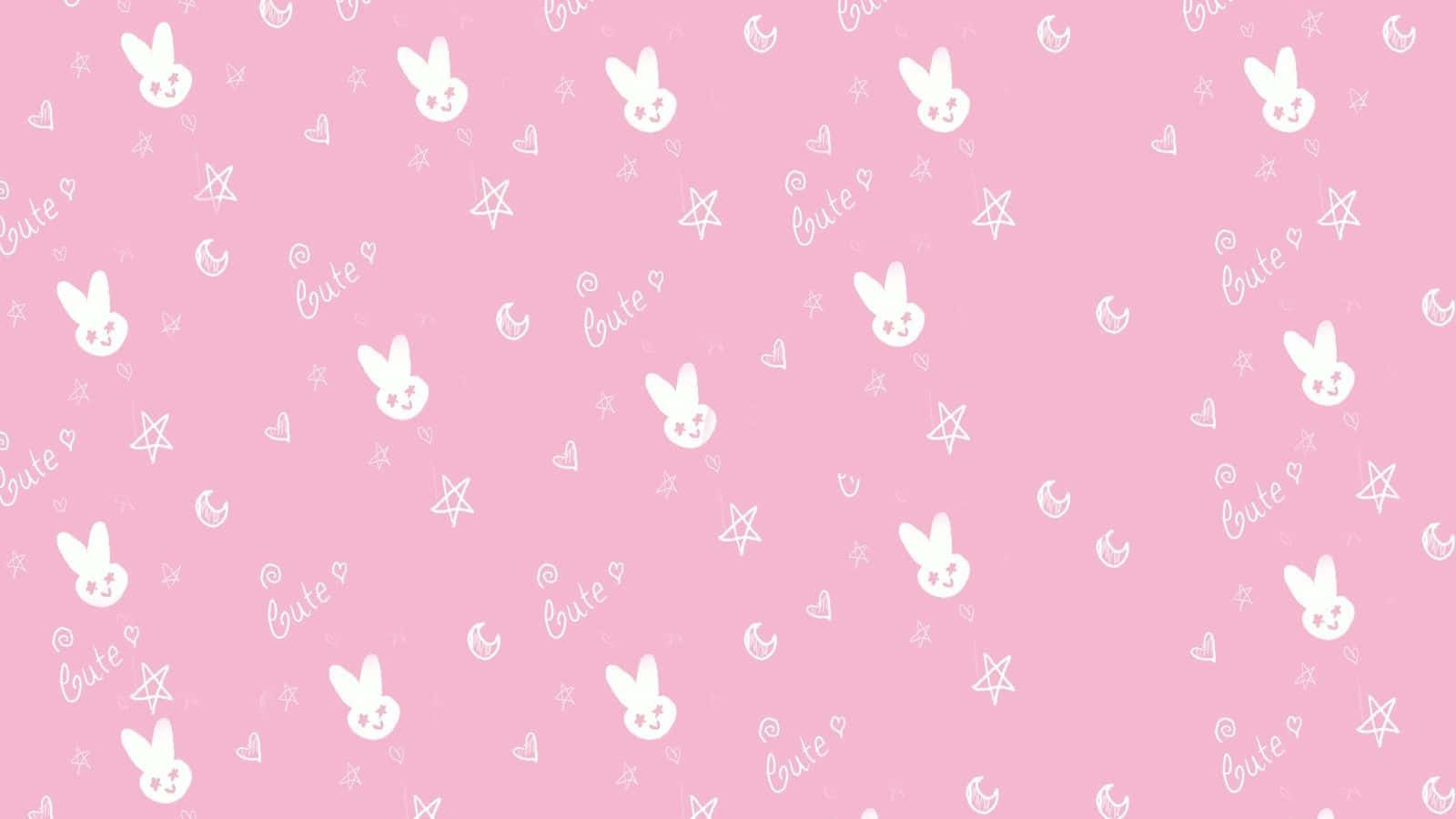 Sød pink Kawaii baggrundsillustration Wallpapers