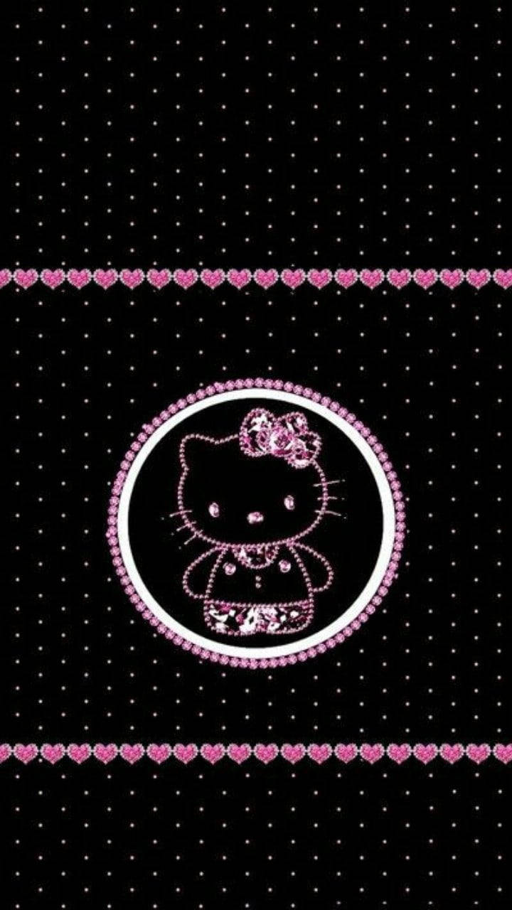 Sød prikket sort Hello Kitty Wallpapers