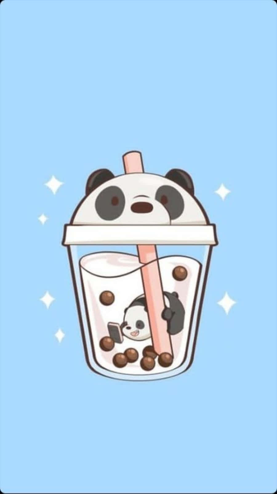 Sød profil med panda i mælke te billeder Wallpapers
