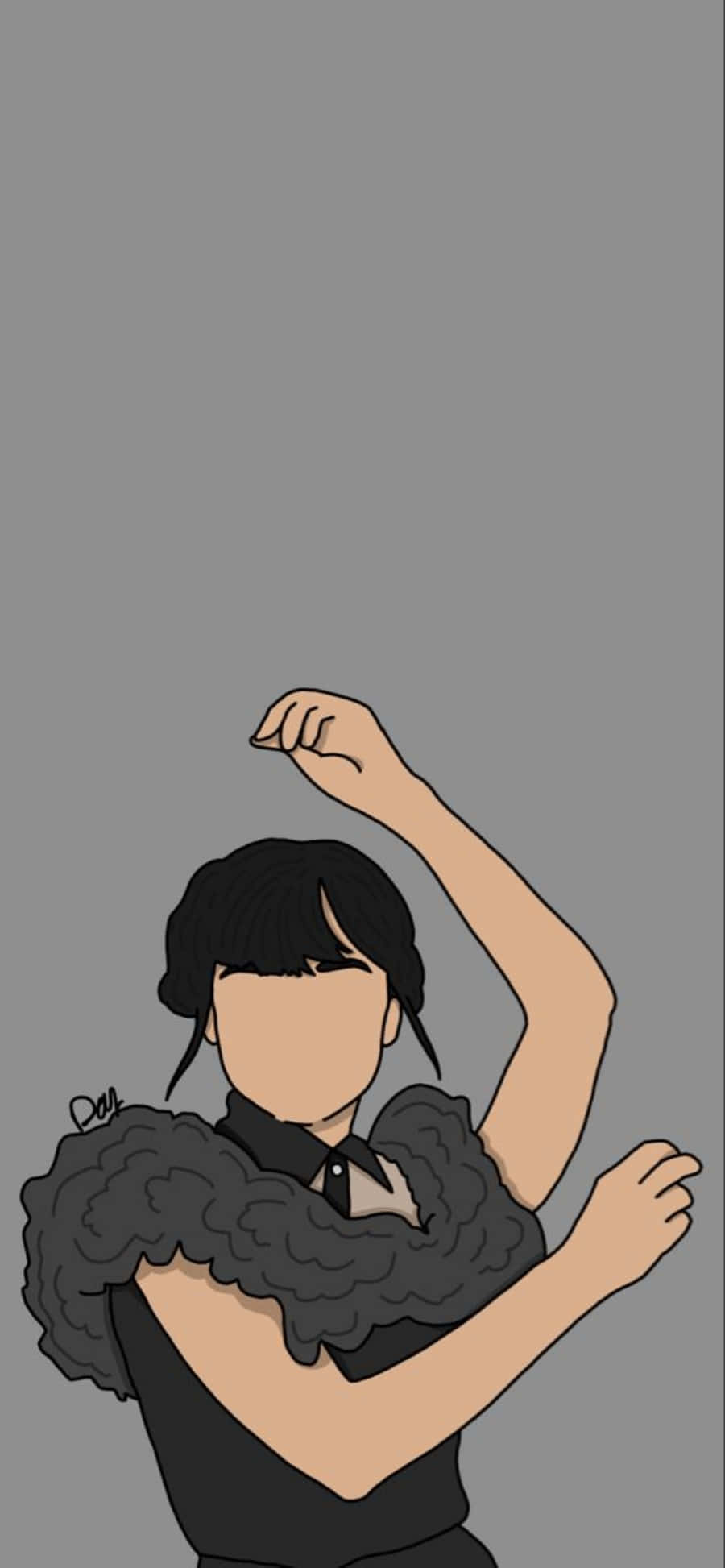 Sød profil Wednesday Addams minimalistiske billeder Wallpapers