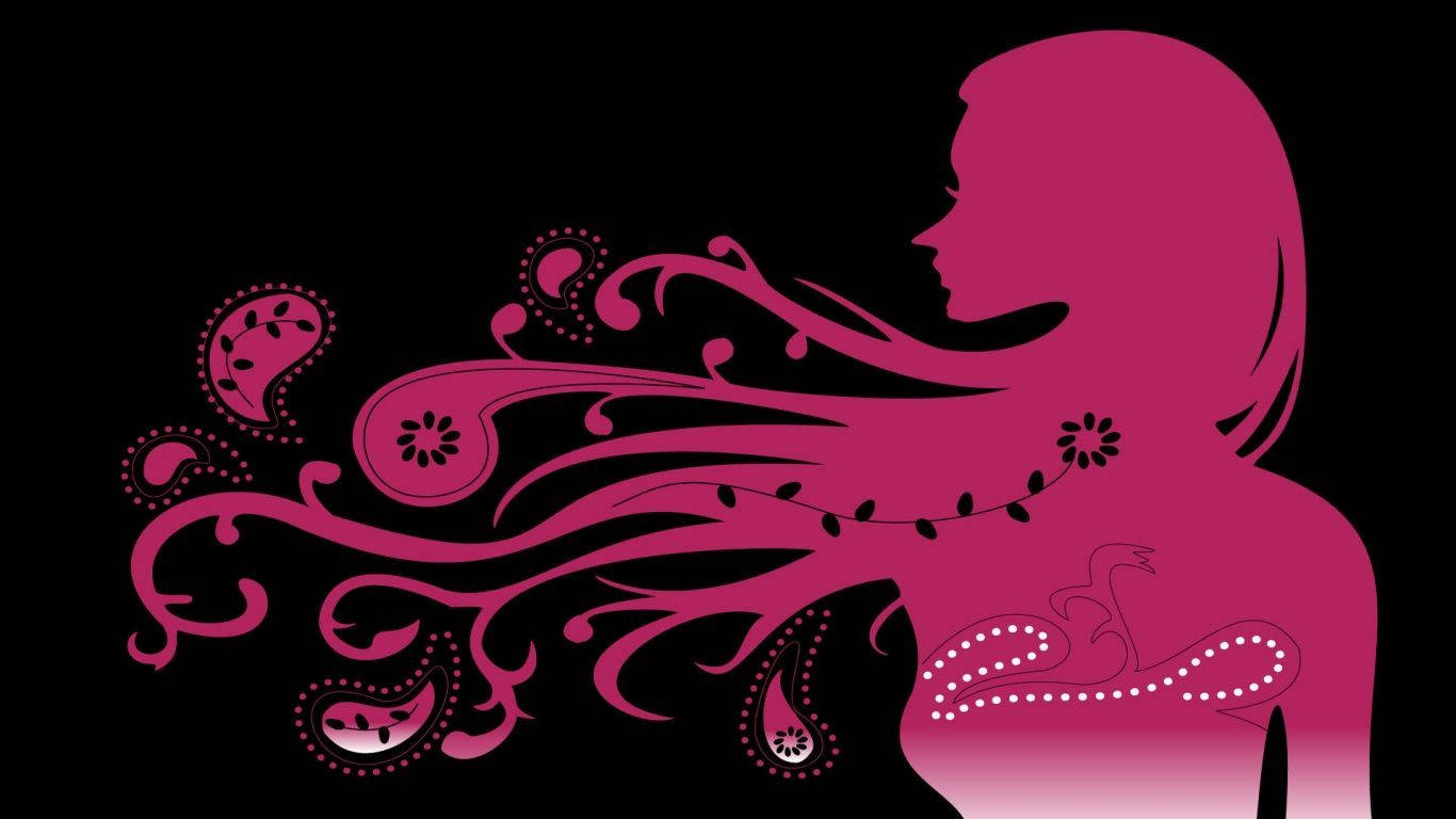 Sød sort silhuet kvinde kunst Wallpapers