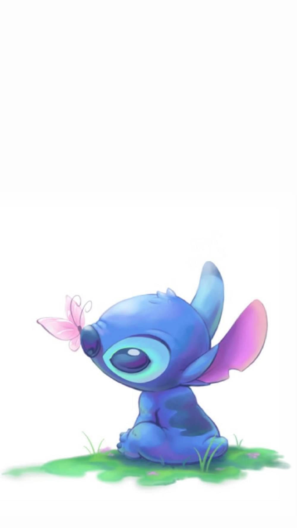 Sød Stitch og sommerfugl i morgensolen iPhone Wallpapers