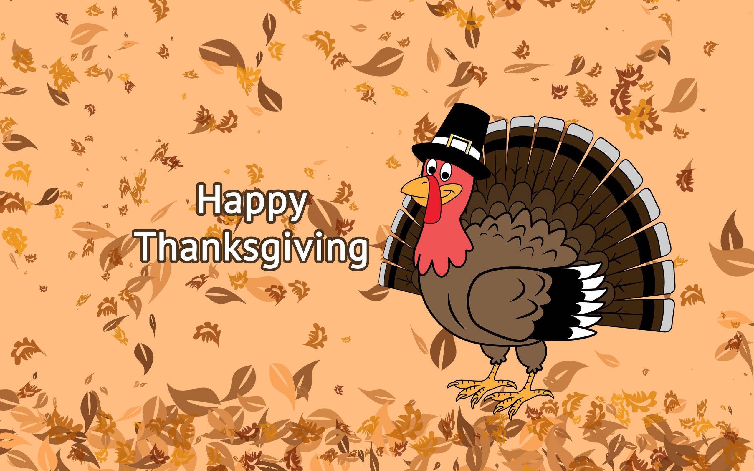 Sød Thanksgiving påfugl kunst Wallpapers
