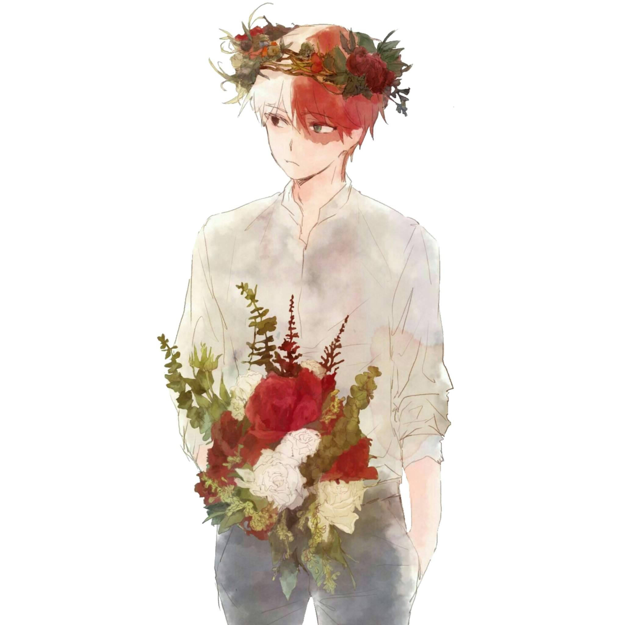 Sød Todoroki med blomster Wallpapers