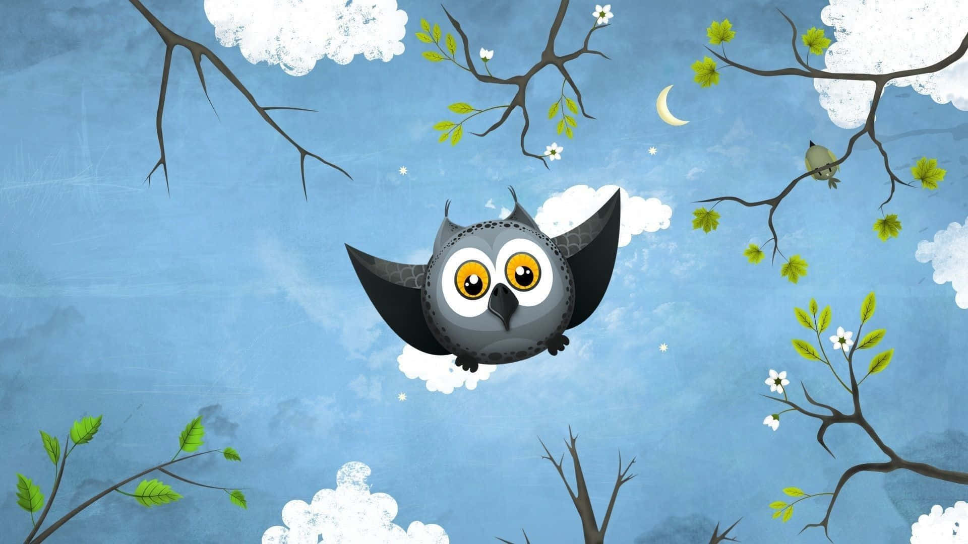 "Sød ugle sover i et træ" Wallpapers