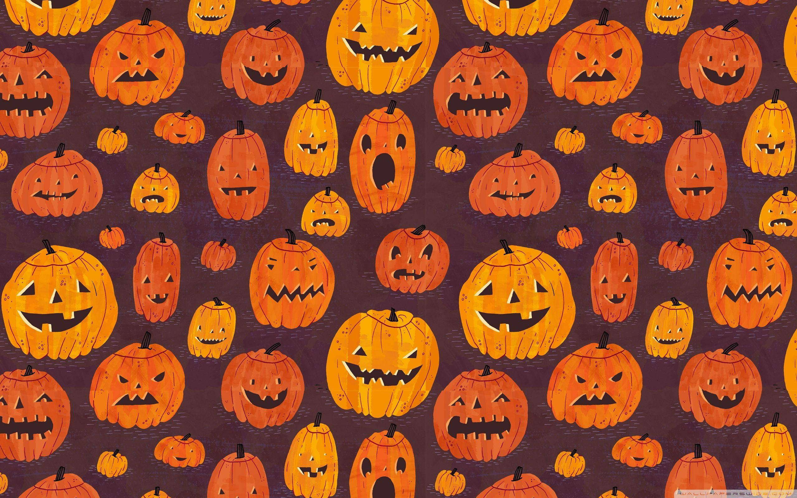 Søde æstetiske Halloween-græskarmønstre Wallpapers