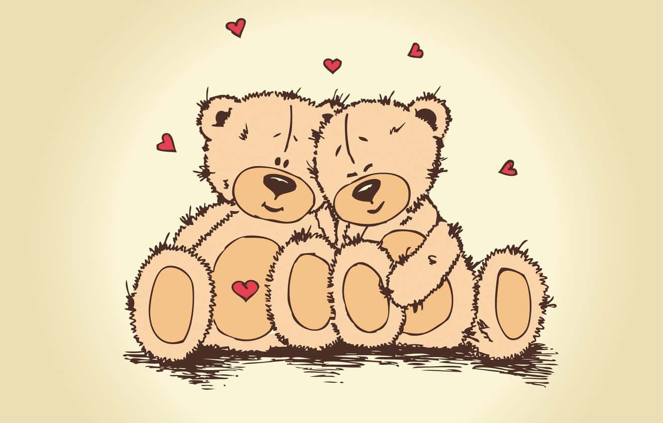 Søde bamser til Valentinsdag digitalt kunstværk Wallpapers