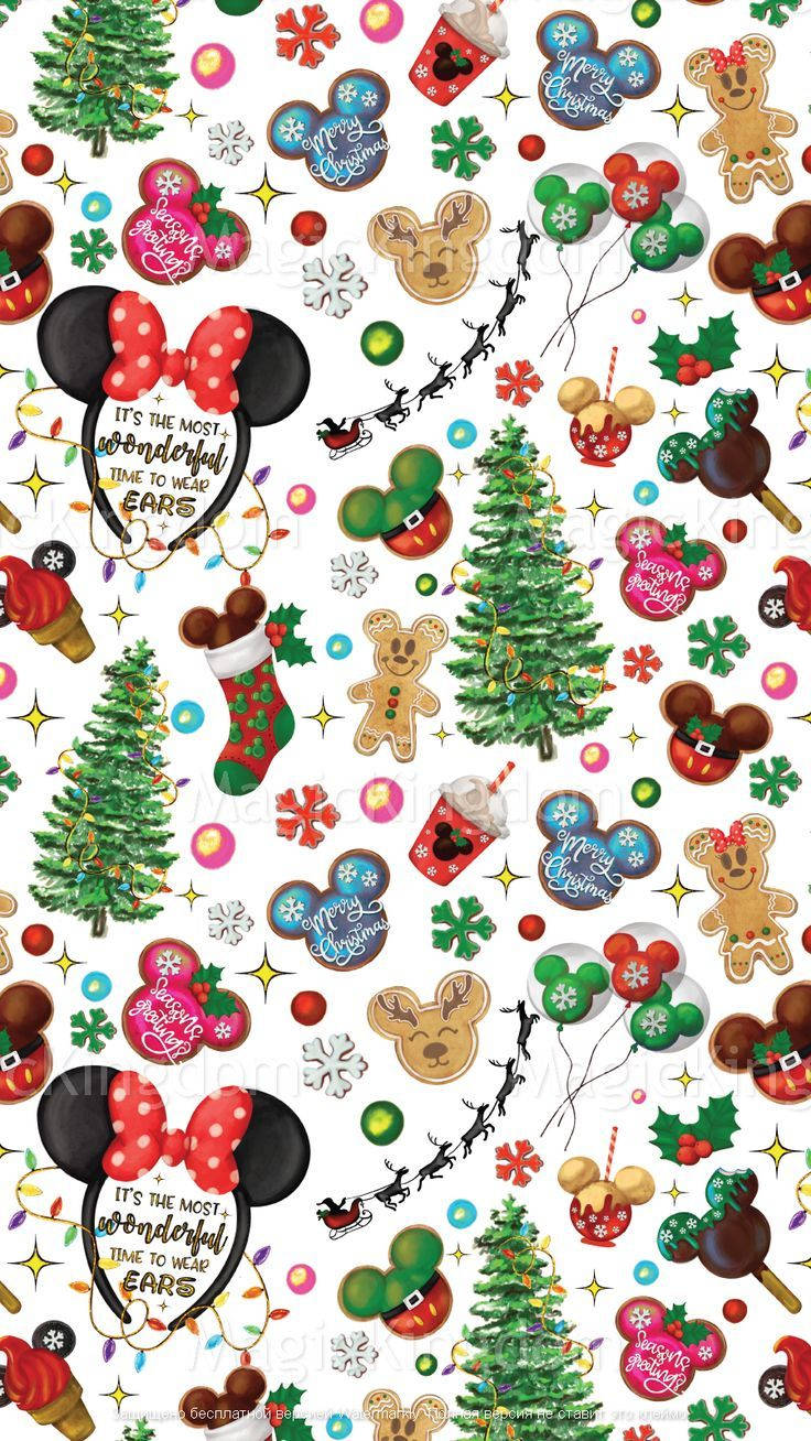 Søde Disney-figurer jule iPhone Wallpapers
