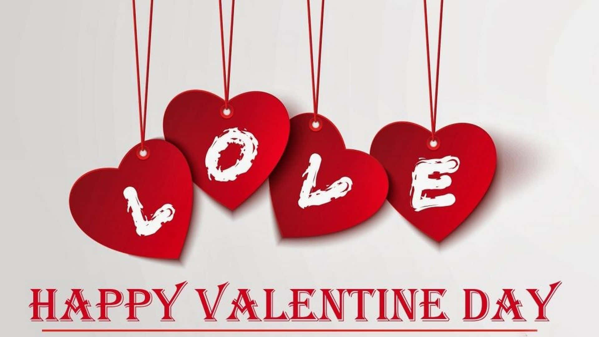 Søde glade Valentinsdag hjerteudklip Wallpapers