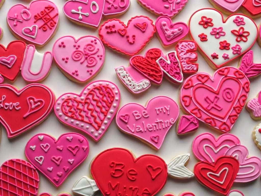 Søde lyserøde Valentinsdagskager Wallpapers