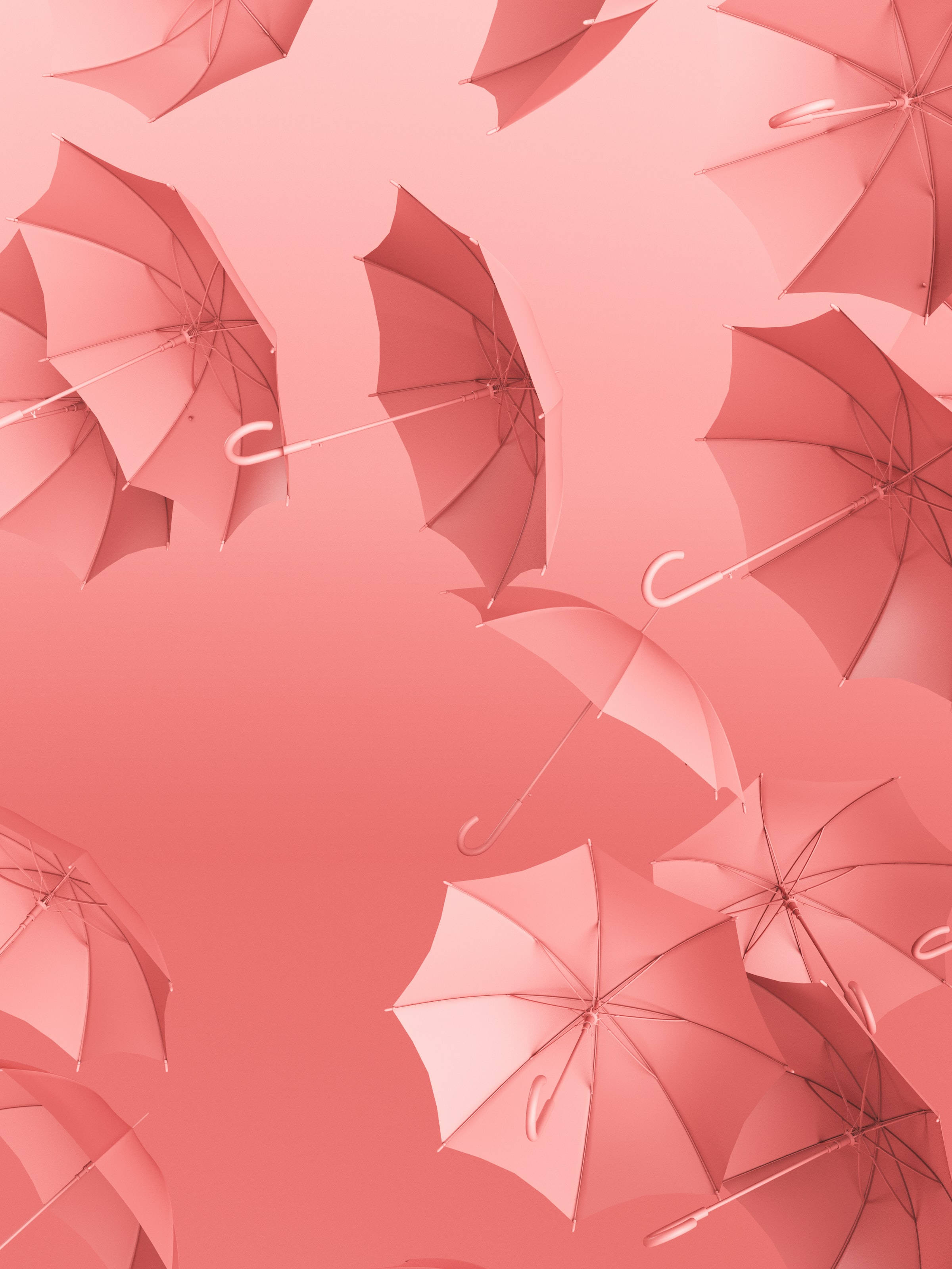 Søde lyserøde svævende paraplyer i æstetisk stil Wallpapers