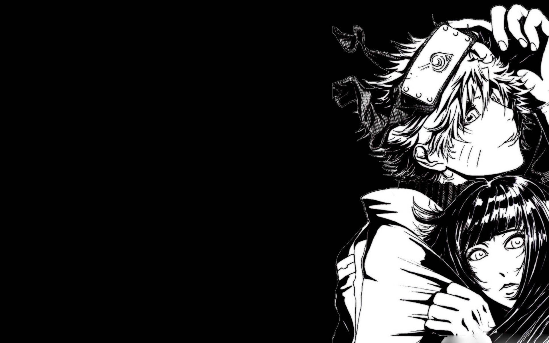 Søde par Hinata og Naruto sort Wallpapers