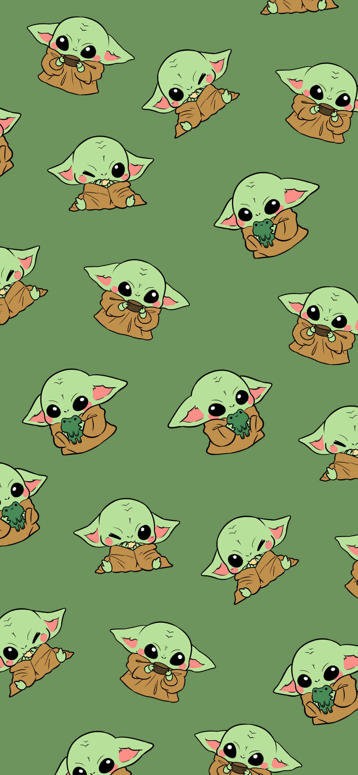 Sødt Baby Yoda-mønsterbillede Wallpapers