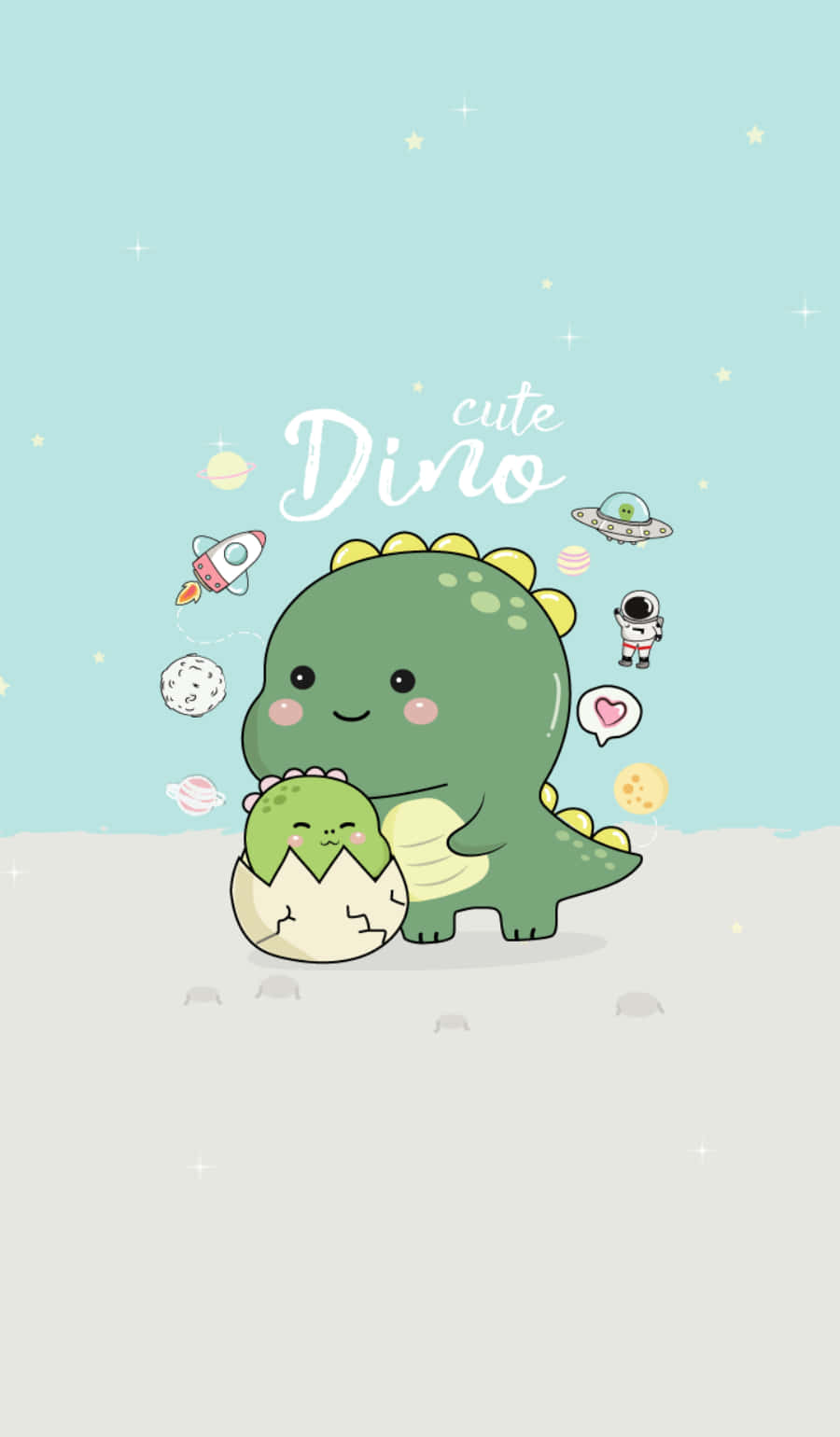 Sødt Dino-rumklistermærke billede Wallpapers