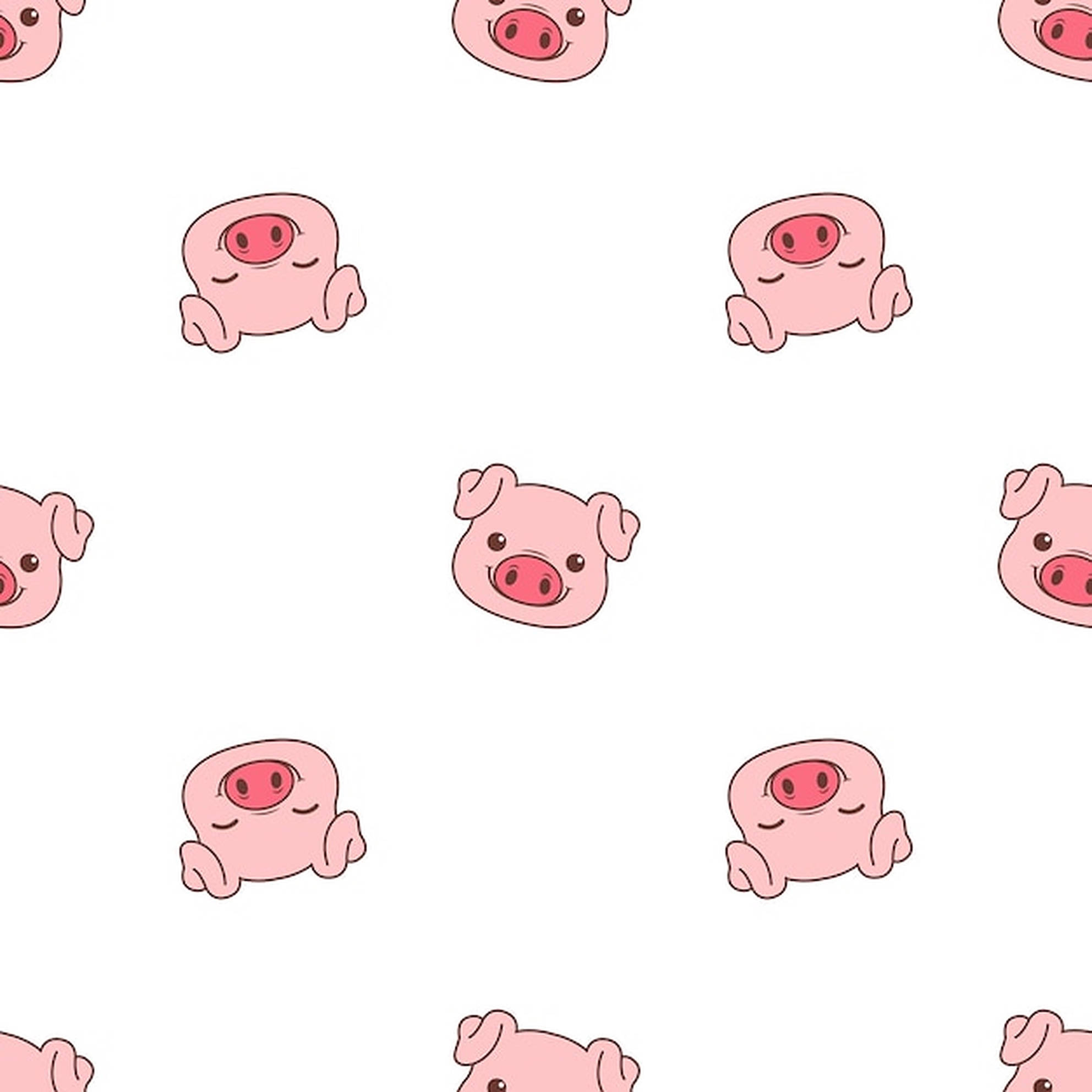 Sødt grisehoved mønster Wallpapers