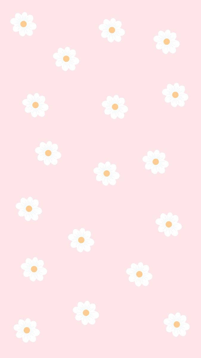 Sødt Kawaii Blomster Mønster Uden Samling Wallpapers
