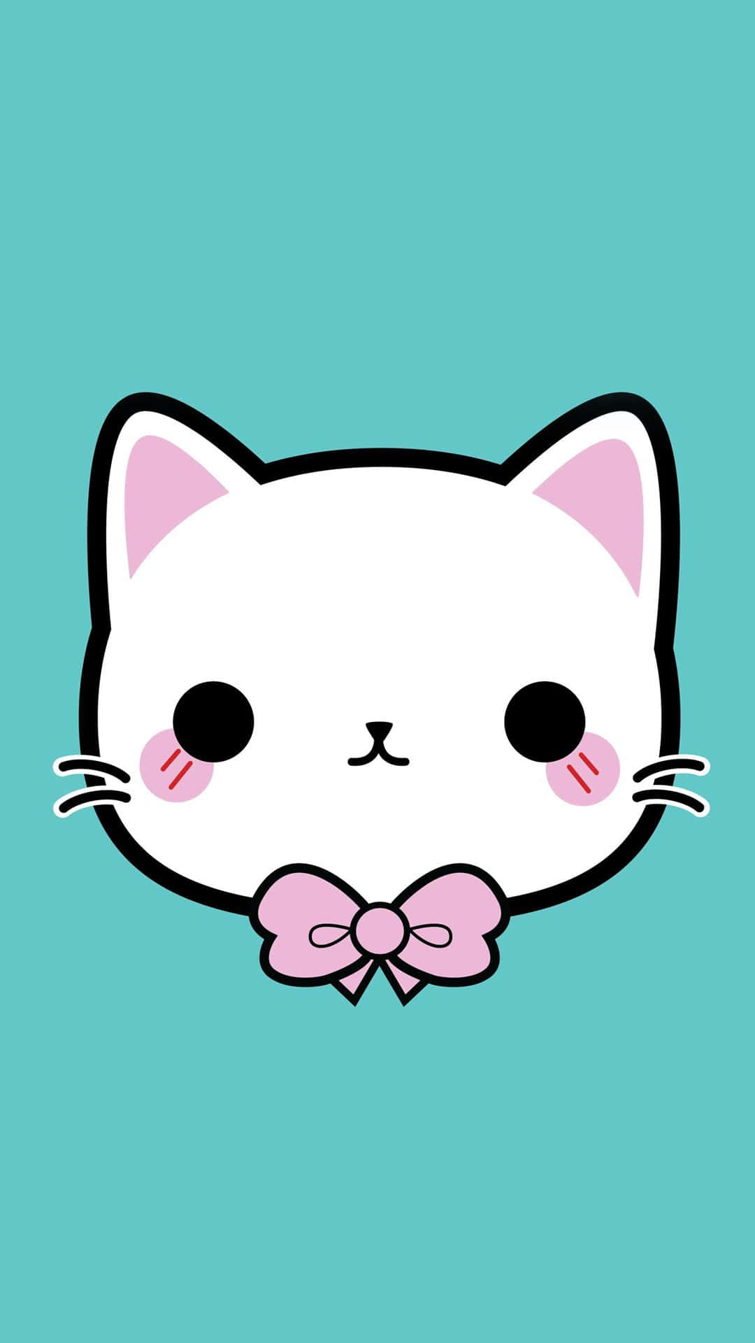 Sødt Kawaii Katteansigt Wallpapers