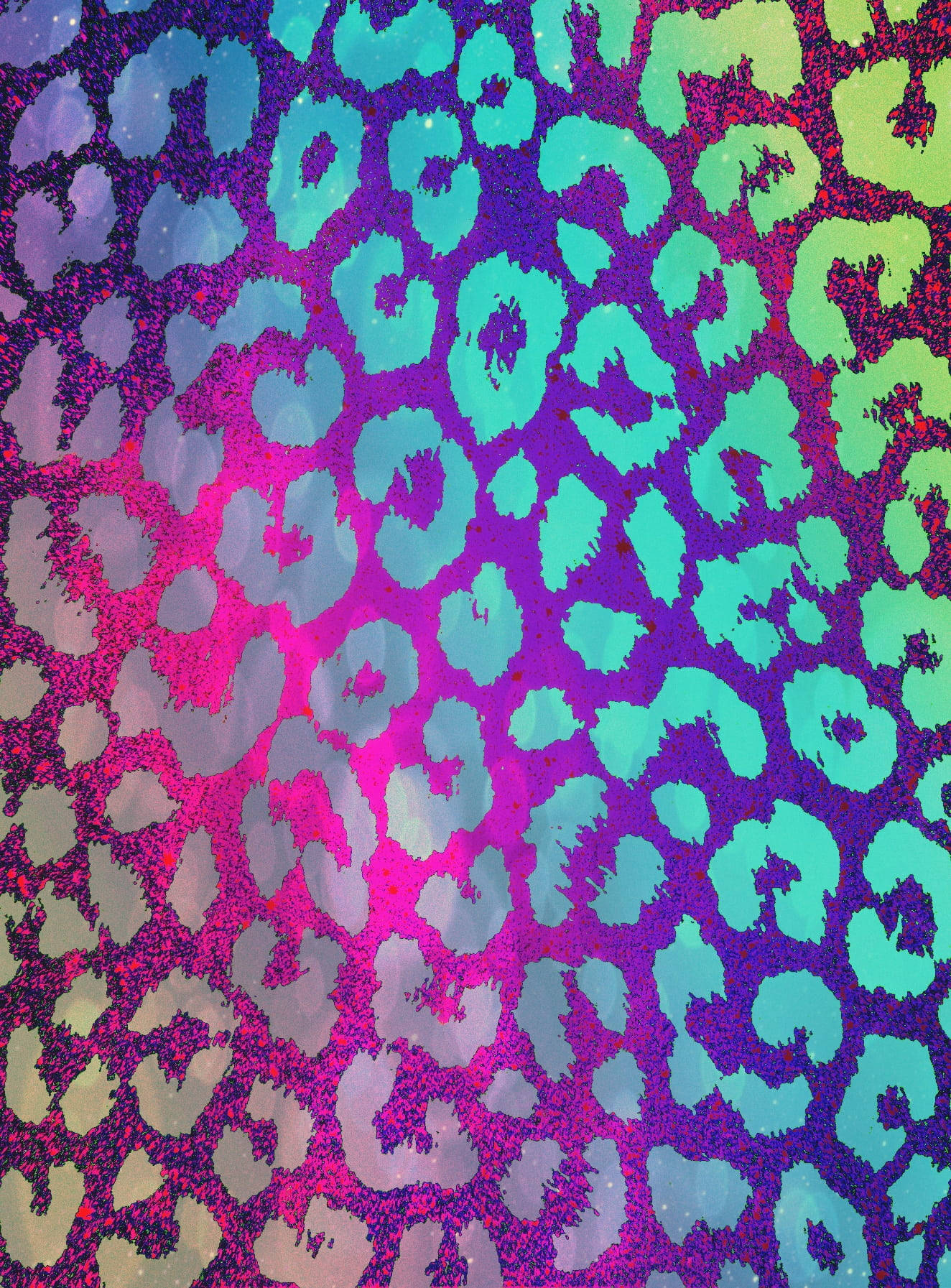 Sødt leopardmønster i neonfarver Wallpapers