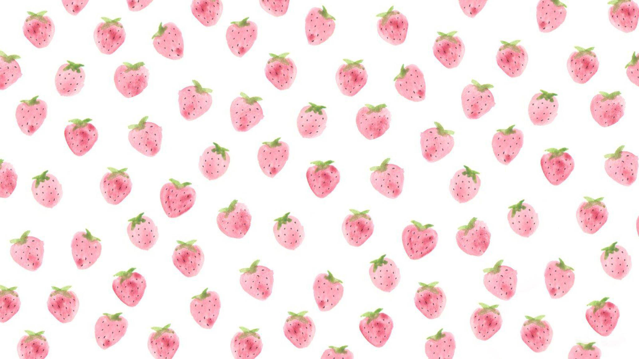 Sødt lyserødt jordbær maleri Wallpapers