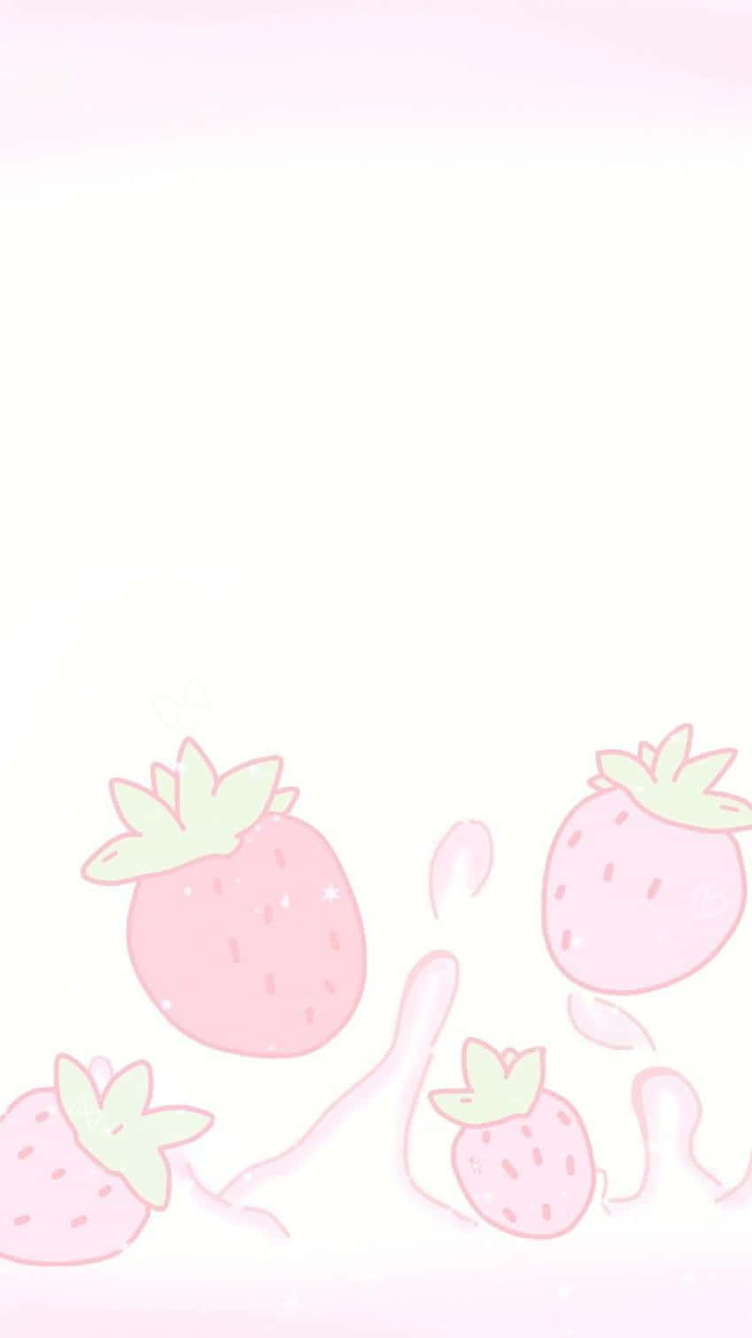 Sødt lyserødt pastel jordbærsprøjt Wallpapers