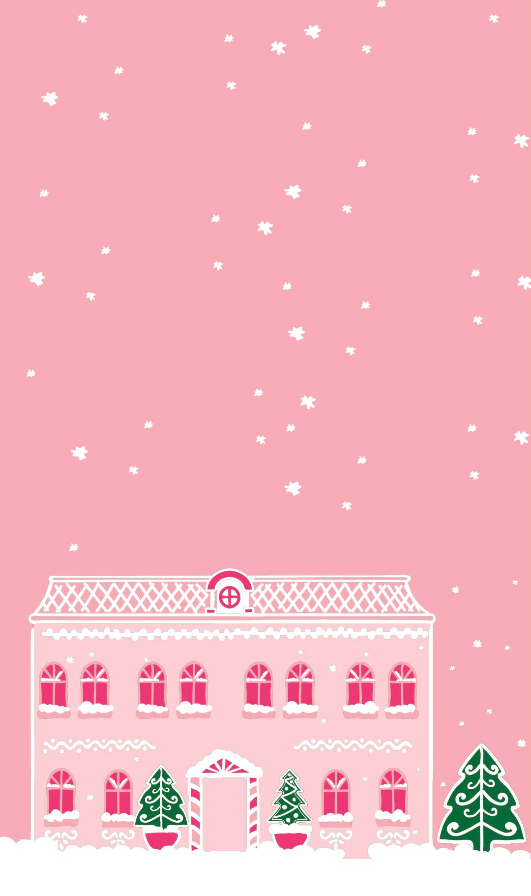 Sødt lyserødt julehus Wallpapers